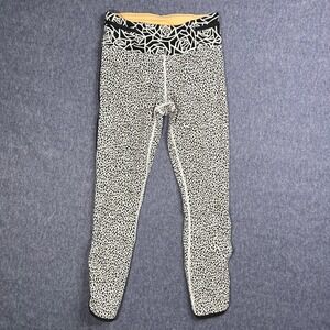 Lululemon Black & White Print Leggings‎ Yoga Pants Geometric Design